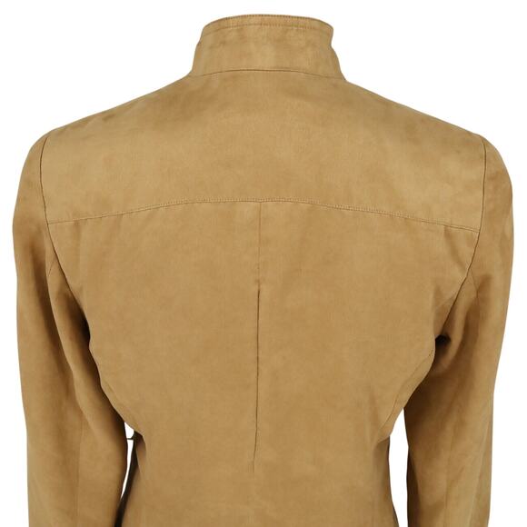 Coldwater Creek Jacket Womens 4 Rust Brown Microsuede Lined Blazer Button Up - Picture 10 of 16